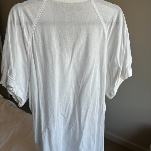 Aritzia Wilfred Free Boyfriend Shortsleeve Button-Up, White, Size XL - Picture 3 of 3